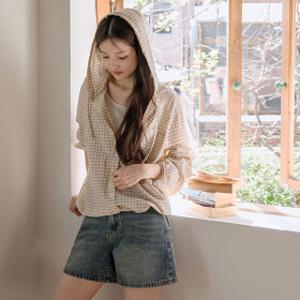 해브 썸머체크 후드남방