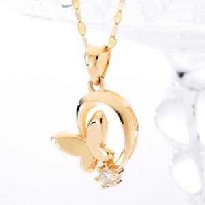 14K 18K 모이사나이트 목걸이 45cm 시뮬럿다이아 셀리나 여성 패션 핑크골드 나비 금목걸이