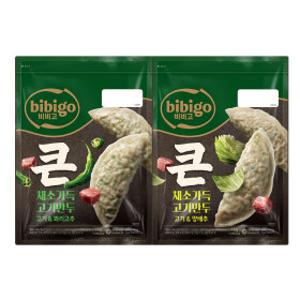 CJ 비비고 얇은피 큰채소가득 만두 고기꽈리고추 1KG+고기양배추 1KG