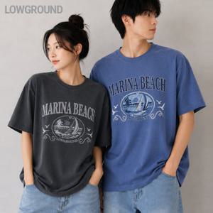 LOWGRD 마리나비치 피그먼트 워싱 반팔 티셔츠 오버핏 빅사이즈 M~4XL