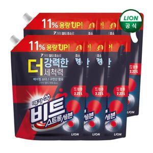 [TV상품]비트 액체 세탁세제 스트롱세븐 2.22L 리필 겸용 x 6개