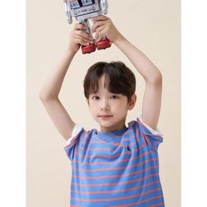 [5% OFF][빈폴키즈] [Essential] 스트라이프 반소매 티셔츠  스카이 블루 (BI6742UE2Q)