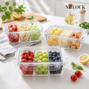 NF LOCK 엔에프락 직사각 트라이탄 밀폐용기(칸막이) 635ml 직사각8호
