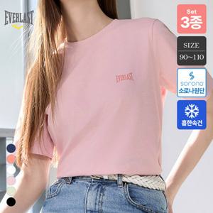 3종세트 에버라스트 여름 여성 복원력이 우수한 냉감 소로나 반팔티셔츠 6컬러 Bon-2655s3