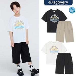 [백화점]디스커버리키즈 DKAZ18063 키즈 프레시벤트 반팔티+8부 팬츠 2SET 상하세트