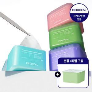 메디힐 간편 뽑아쓰는 더마365 마스크 본품+리필 (총 60매) (콜라겐/PDRN/티트리/마데카소사이드 교차)