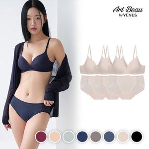 [비너스아르보] 와이어리스 저중심 보정 브라팬티 3세트(SSET435)