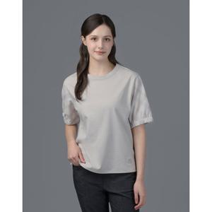 닥스 골프 여성 25SS ONLINE EXCLUSIVE 여성 그레이 체크 배색 반팔 티셔츠 DNTS5B901G1