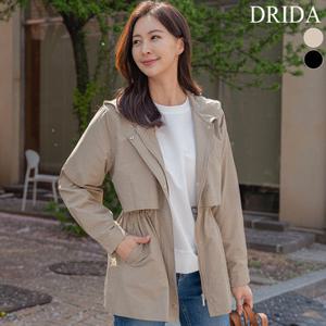 봄 간절기 여자 후드 잠바 사파리 야상 빅사이즈 점퍼 40-50대