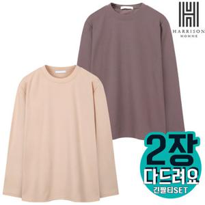 [해리슨] 링클프리 기모 라운드 긴팔티 HA-1035 WEL1014 2SET