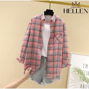 헬렌 캐주얼 데일리 체크 셔츠 남방 아이키체크남방 H-680