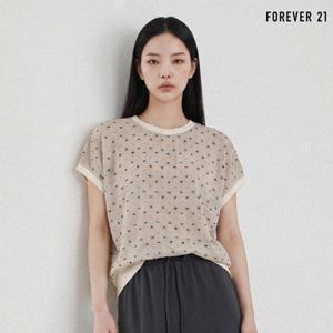 [5%추가다운쿠폰][포에버21] 도트 패턴 캡소매 반팔 티셔츠 (FTDBTS053)