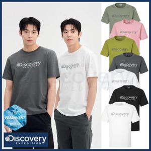 [백화점]디스커버리 25년 여름 이월/할인 남성 프레시벤트 로건 빅로고 반팔티셔츠/면소재/냉감기능/캐주얼/레귤러핏 DMRS71053-DXMIA