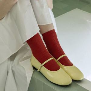 [국내제작] [스퍼] 로그 링클 메리제인 스트랩 플랫슈즈 1.5cm -WS8030 (4color)