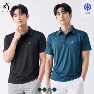 김영주골프 남성 프리즈쉴드 냉감 골프웨어 필드 썸머 반팔 카라 티셔츠(M7SS15)