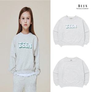 [백화점][빈BEEN]BA17TS02MG 오트밀 멜란지 체인 부클 자수 맨투맨 티셔츠