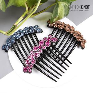 [KNOTXKNOT] 손쉬운 올림머리 포인트 큐빅 버터플라이 긴발 빗핀