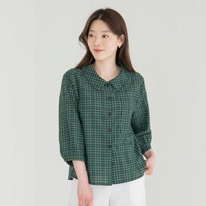 엄마옷 마담4060 레이온체크 블라우스 여성 데일리 -ZBL2604054-