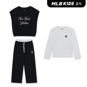 [MLB키즈 공식]26FW 스트릿 걸즈 레이어드 티셔츠 세트 NY (Black) 7FS1B0364-50BKS