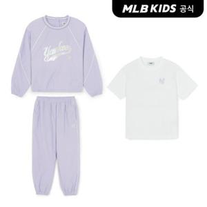 [MLB키즈 공식]26SS 스포티브 애슬레저  우븐 맨투맨 3 SET (여아) NY (Lavender) 7FS2A0161-50LDS