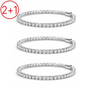 지와이 2＋1 테니스팔찌 2mm~4mm 써지컬 라비앙 변색없는 다이아 라인 큐빅 하이엔드 프리미엄 고급 컷팅 광택 실버 로즈골드 우정 고리 잠금장치
