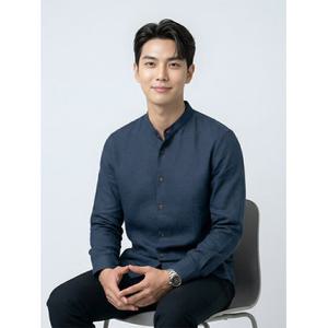 [BY파크랜드][오스틴리드]챠콜 린넨라이크 긴팔 차이나셔츠-A5XE