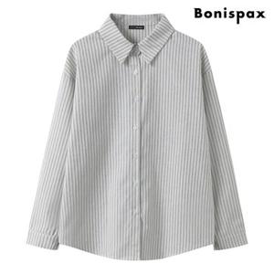 택가 59,000원 [보니스팍스]베이직 카라 스트라이프 긴팔 셔츠 (XQ1BA003L0)