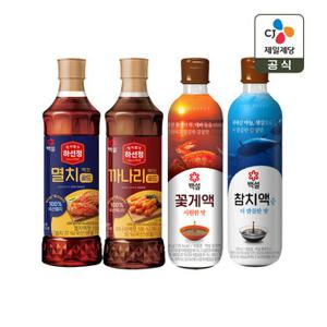 백설 액젓 4종 모음(까나리 400g+멸치 400g+꽃게액 500g+참치액 순더깔끔한맛 500g)