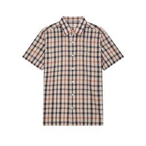 닥스 25SS [스테디셀러] 베이지 체크 울혼방 반팔캐주얼셔츠 WMSH5B008I4
