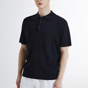 [스파오] [COOL] 카라넥 케이블 반팔니트 (SPKWE25C04-O)