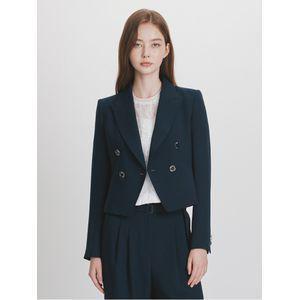지고트 피크드 라펠 더블 크롭 재킷 JS6B0JK362