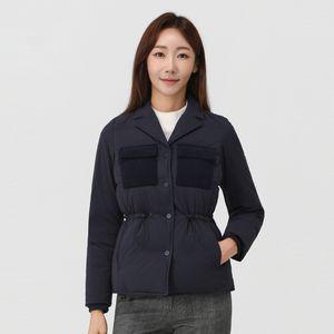 엘르골프 여성 코듀로이 포켓 다운 자켓_6I81201