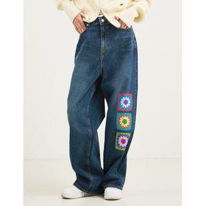 로씨로씨 X 그래피커스 Crochet Jeans [MIDDLE BLUE] (RG4SB011-W)