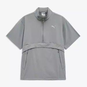 푸마 SMU AW 우븐 하프집 반팔 아노락 페더 그레이_94104003