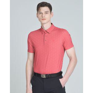 닥스골프 25SS [PREMIUM] 레드 냉감 하우스패턴 반팔 카라 티셔츠 DGTS5B424R2