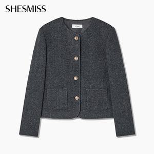 쉬즈미스 [본사직영] 울 버튼 라운드넥 자켓_SWHJKP42020_CH
