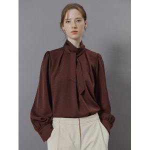 더아이잗 롱 타이넥 셔링 블라우스 IRVP0BL502