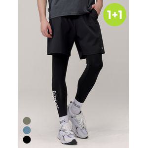 1+1 에버라스트 남자 반바지 레깅스 투인원 헬스