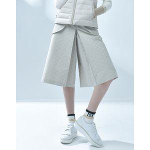 닥스골프 여성 베이지 자카드 와이드핏 롱 큐롯 DNPA4A291I2