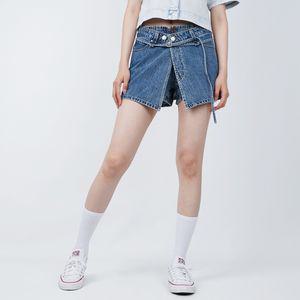 게스 여성 청바지 벨트 디테일 치마바지 미디엄블루 YP2D0962 M