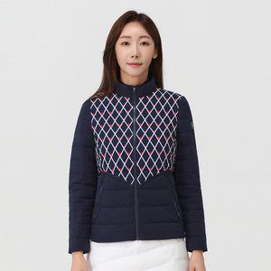 엘르골프 여성 시즌패턴 경량 다운 점퍼_6H82003