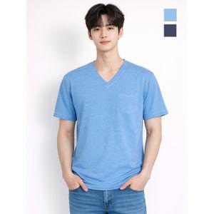 뱅뱅 공용 베이직 포켓 브이넥 반팔티(NTI518)