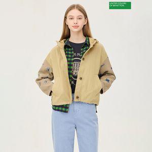 베네통 자카드 블록 후드 점퍼 BAJP55531
