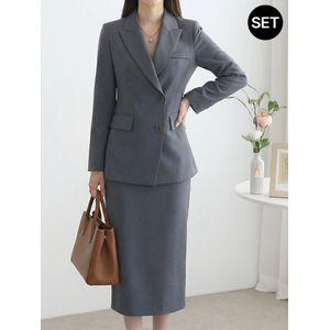 모리스커밍홈 [SET]미니멀 자켓 미디 스커트 2종세트_M2602SE005A