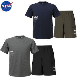 NASA 나사 남녀공용 면 라운드 반팔티+우븐 5부 반바지 N-159U+N-056P  상하세트 2종 선택1 남자 여성 티셔츠 숏팬츠 여름바지 빅사이즈