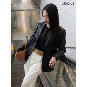 ab.plus 램스킨 투버튼 레더 자켓 (LSA5MJ02A)