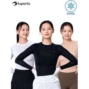 에스비몰 여성 골프웨어 메쉬 라운드티 이너웨어 기능성 자외선차단 냉감 쿨티셔츠 UV차단 쿨링 언더레이어 이너티