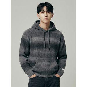 비바스튜디오 그라데이션 니트 후드티셔츠 - CHARCOAL