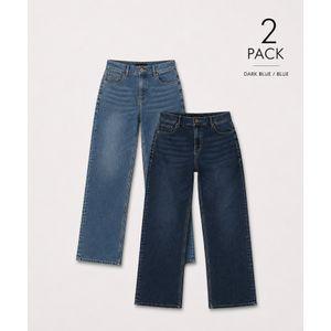 [2PACK] 잠뱅이 와이드핏 스판 데님 팬츠