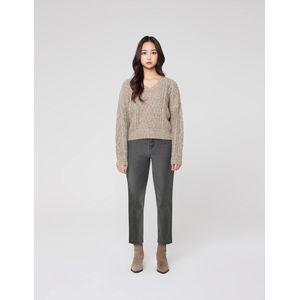 버커루 여성 10수 면스판 가먼트다잉 MOM핏 팬츠(B215PT930P)